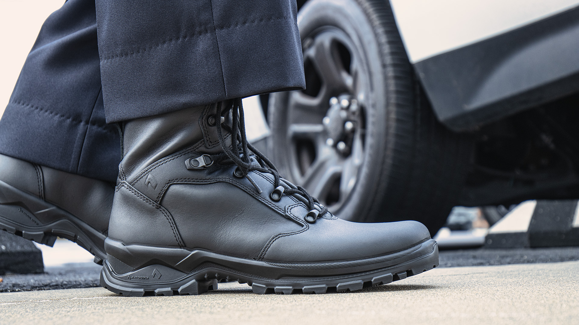防具 BLACK Enforce X High Duty Work Boots | Black Police Boots